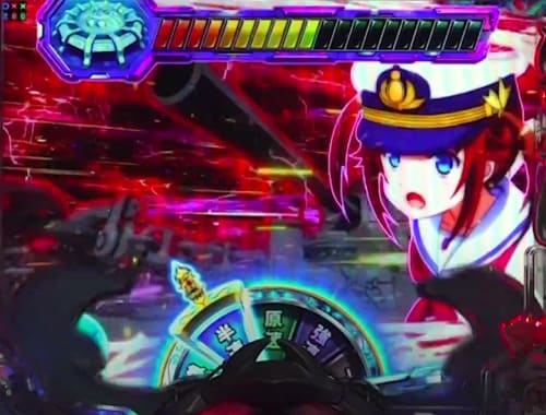 ハイスクールRUSH中の艦隊バトル演出シーン